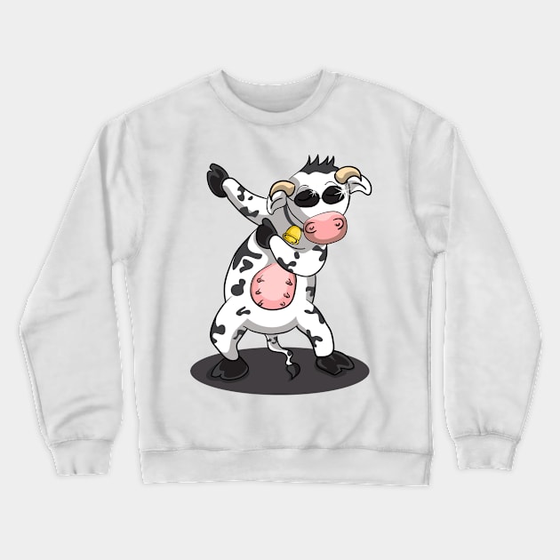 'Dabbing Dancing Cow' Funny Dabbing Animal Gift Crewneck Sweatshirt by ourwackyhome